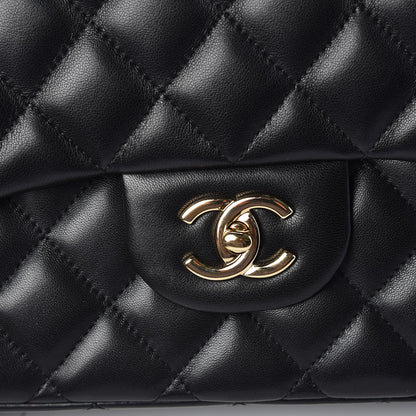Chanel Lambskin Quilted Jumbo Single Flap Black 11 of 12