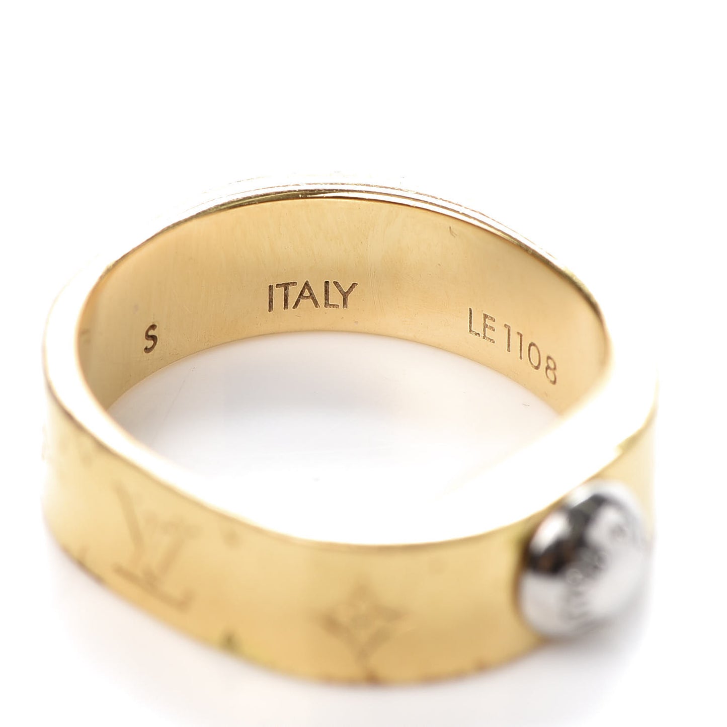 Brass Monogram Engraved Nanogram Ring S Gold