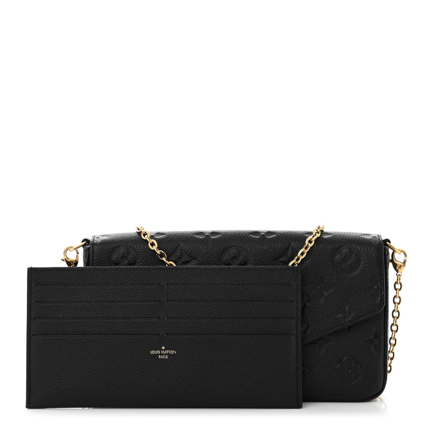 Louis Vuitton Empreinte Pochette Felicie Chain Wallet Black 3 of 11