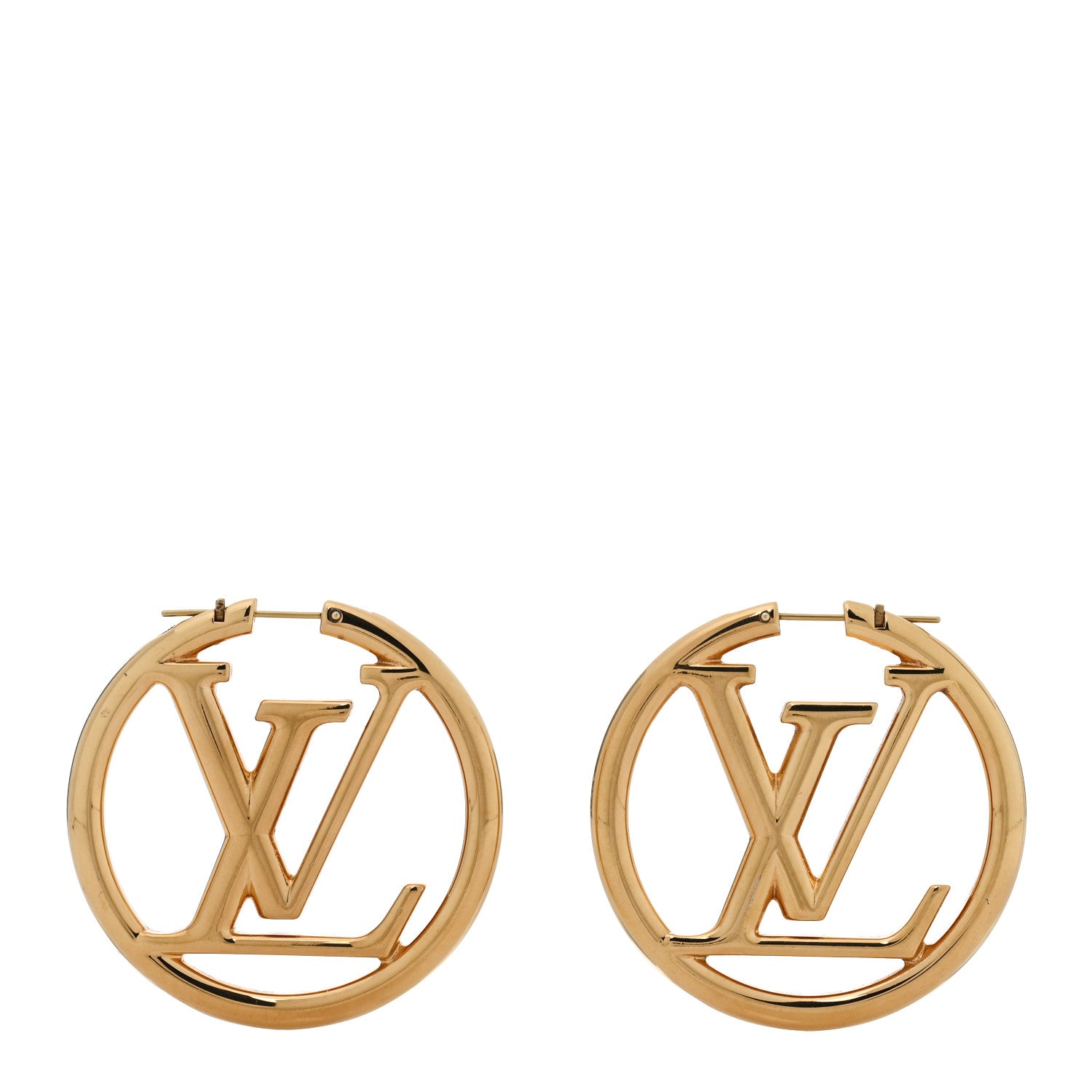 Louis Vuitton Metal Louise Hoop Earrings Gold 1 of 5