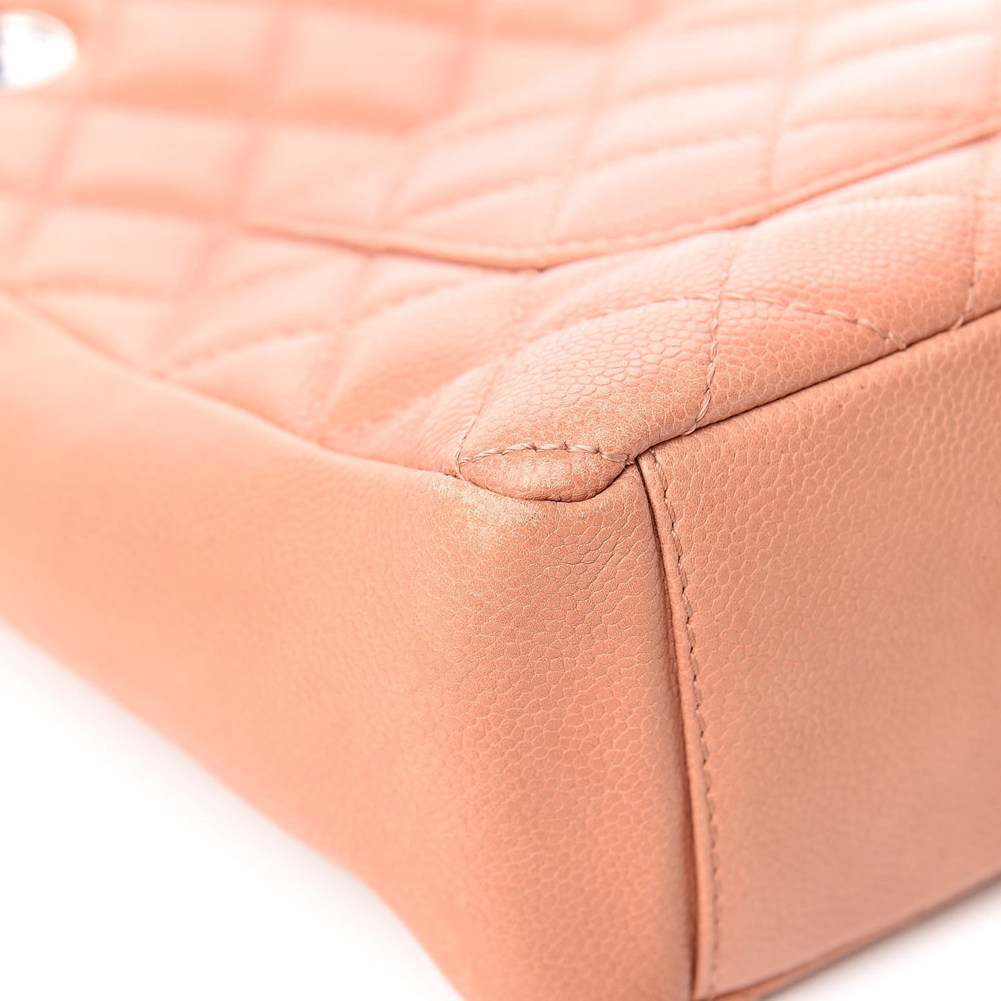 Caviar Quilted Petit Shopping Tote PST Light Red