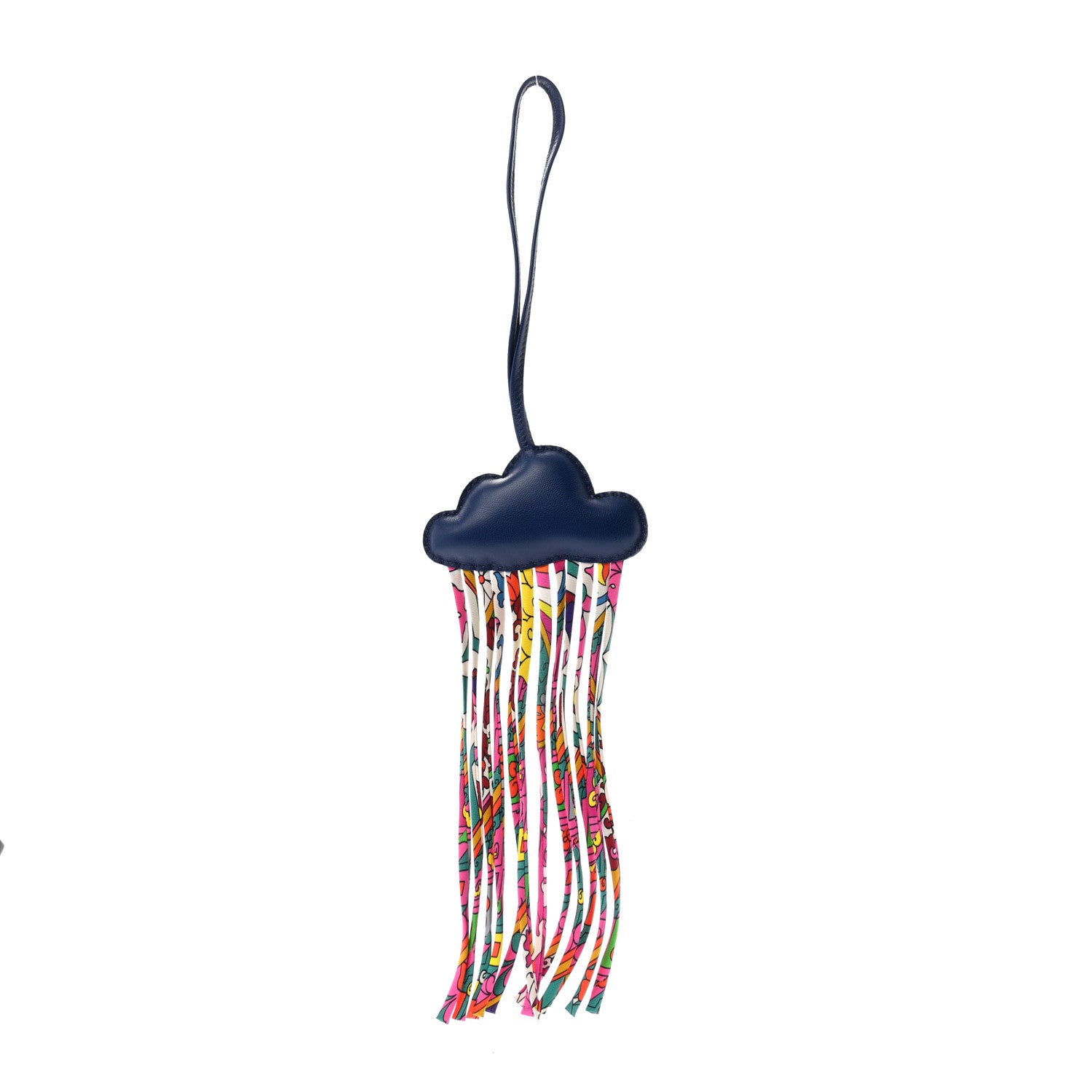 Hermes Swift Silk Twill Cord Cloud Bag Charm Black 1 of 4
