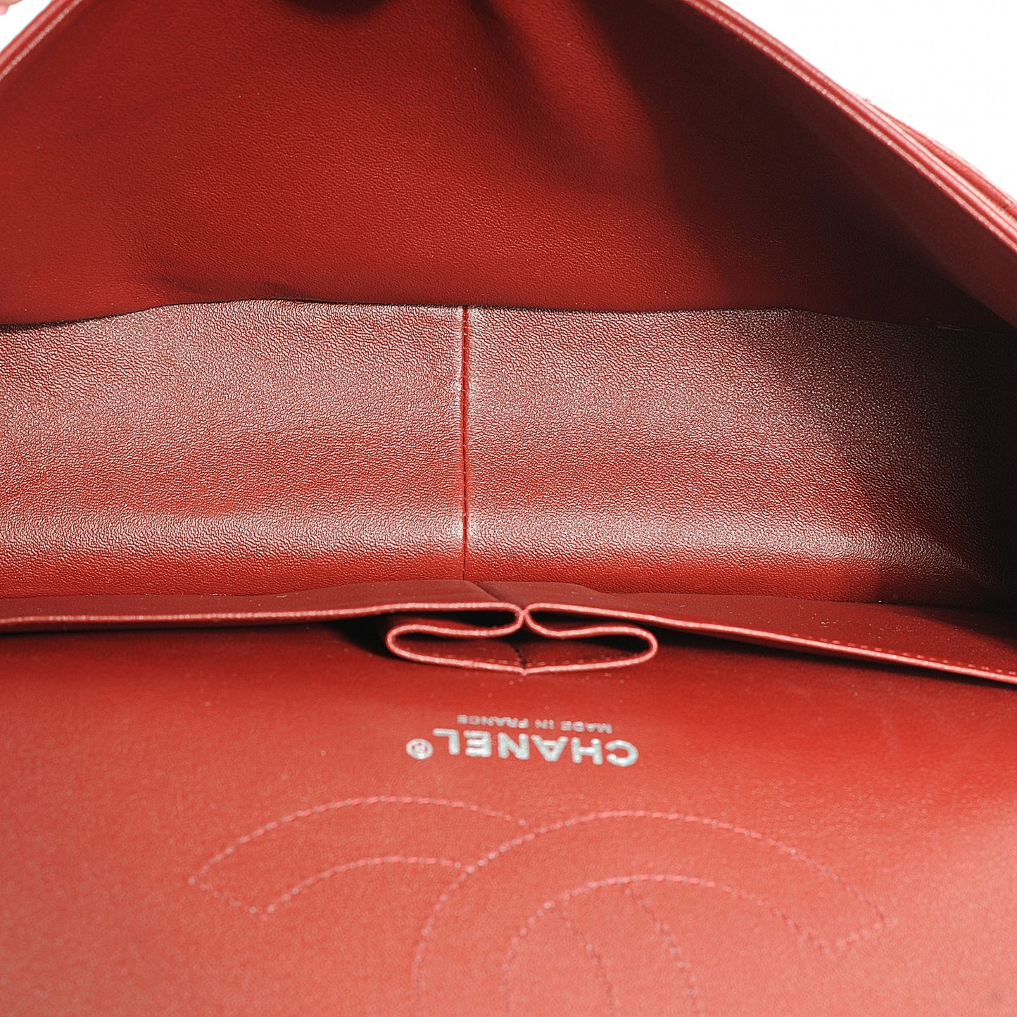 Lambskin Jumbo Double Flap Red