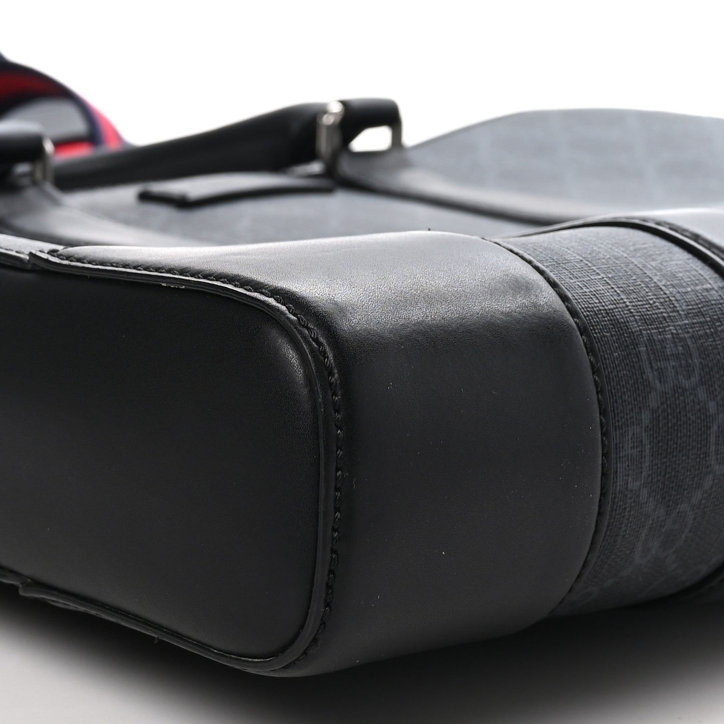 GG Supreme Monogram Appia Calfskin Web Briefcase Black