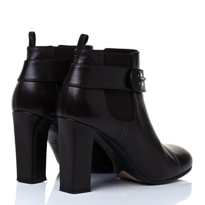 Chanel Calfskin CC Turnlock Ankle Boots 40 Brown 5 of 10
