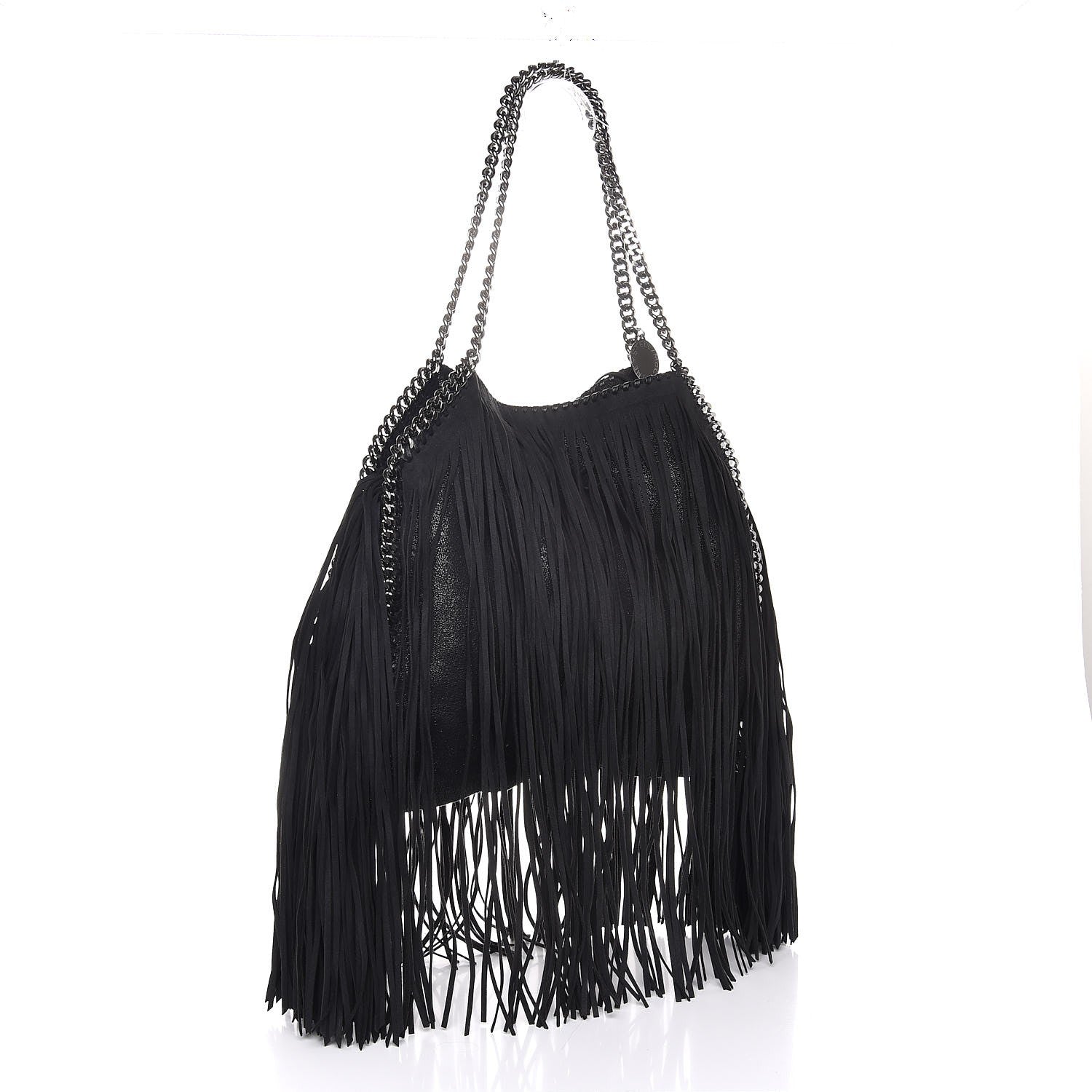 Stella McCartney Eco Suede Fringe Falabella Tote Black 3 of 8
