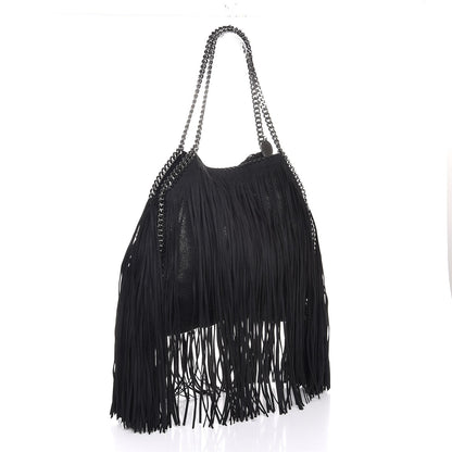 Stella McCartney Eco Suede Fringe Falabella Tote Black 3 of 8