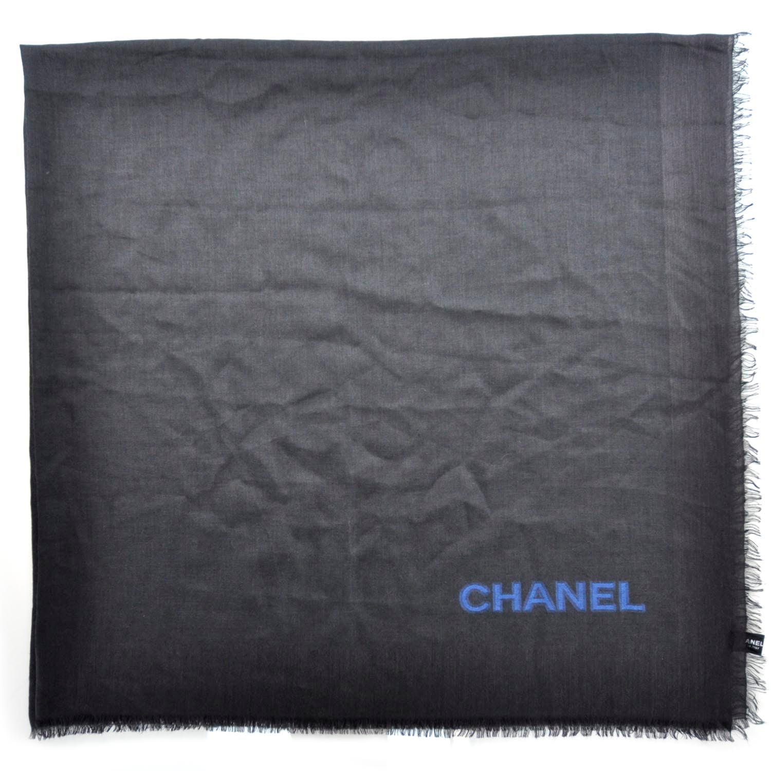 Chanel Cashmere Silk Shawl Black 1 of 9