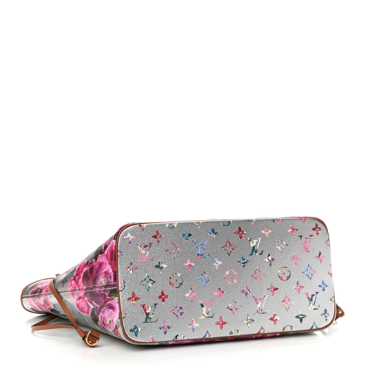 Louis Vuitton Metallic Monogram LV Garden Neverfull MM Silver 5 of 11