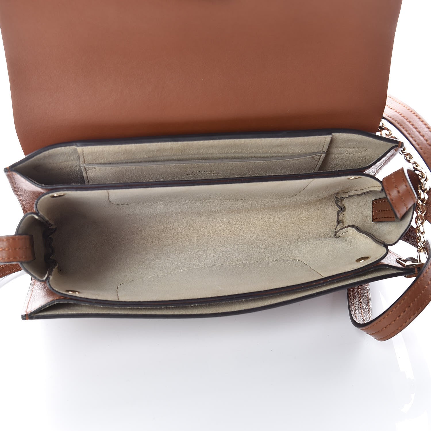 Chloe Suede Calfskin Small Faye Shoulder Bag Tobacco 5 of 9