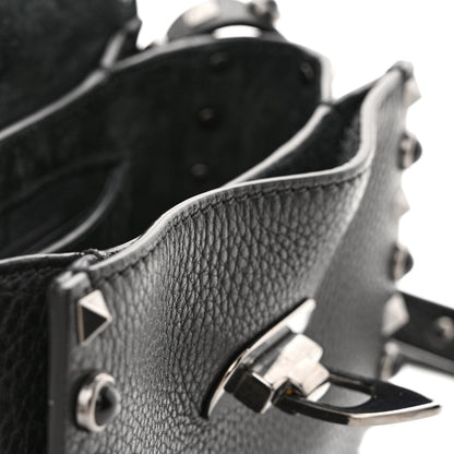 Valentino Garavani Pebbled Calfskin Rockstud Rolling Flip Lock Crossbody Bag Black 13 of 13