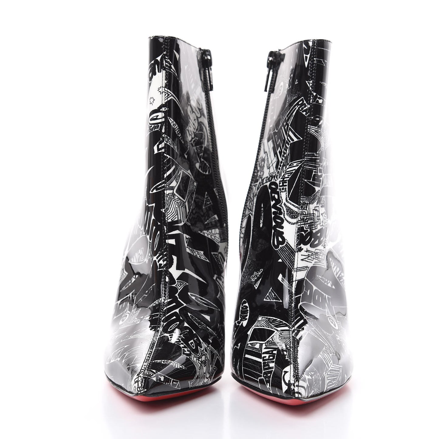 Patent Nicograf So Kate Booty 100 Ankle Boots 37.5 Black White