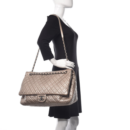 Chanel Metallic Calfskin Quilted XXL Travel Flap Bag Gold 2 of 9