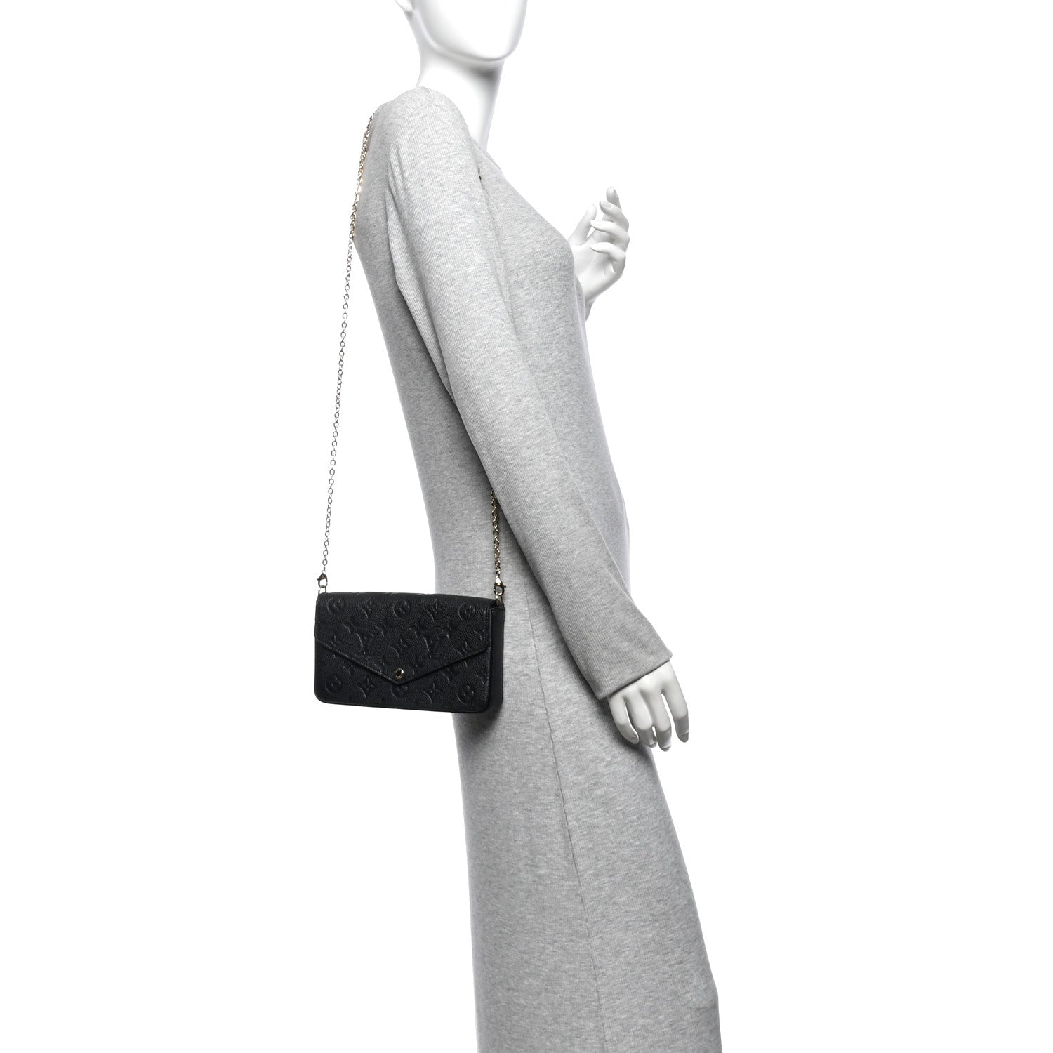 Louis Vuitton Empreinte Pochette Felicie Chain Wallet Black 2 of 11