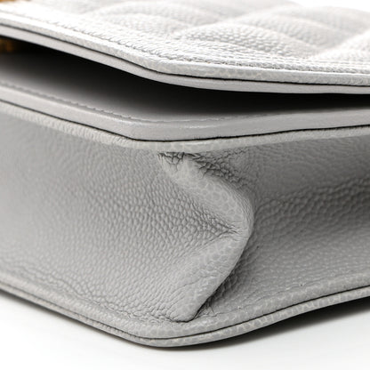 Chanel Caviar Quilted Boy Wallet On Chain WOC Grey 11 of 12