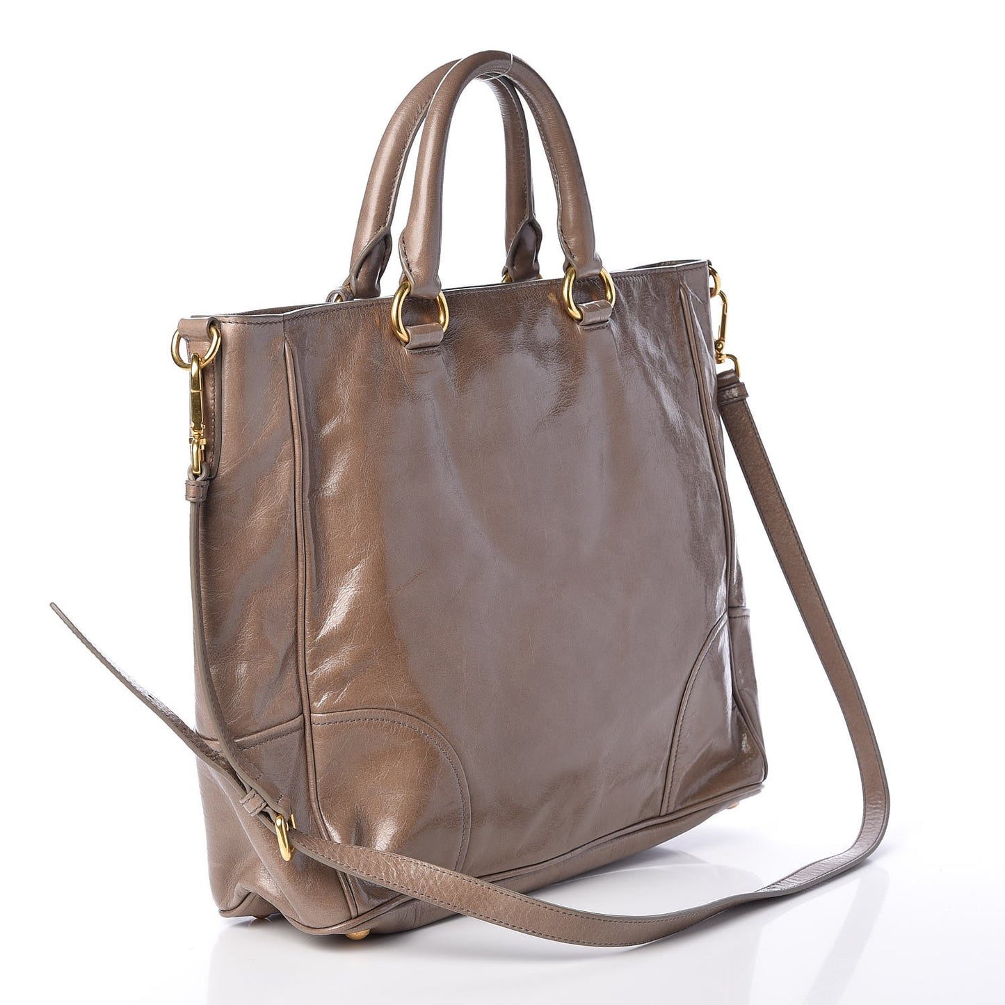 Vitello Shine Tote Argilla