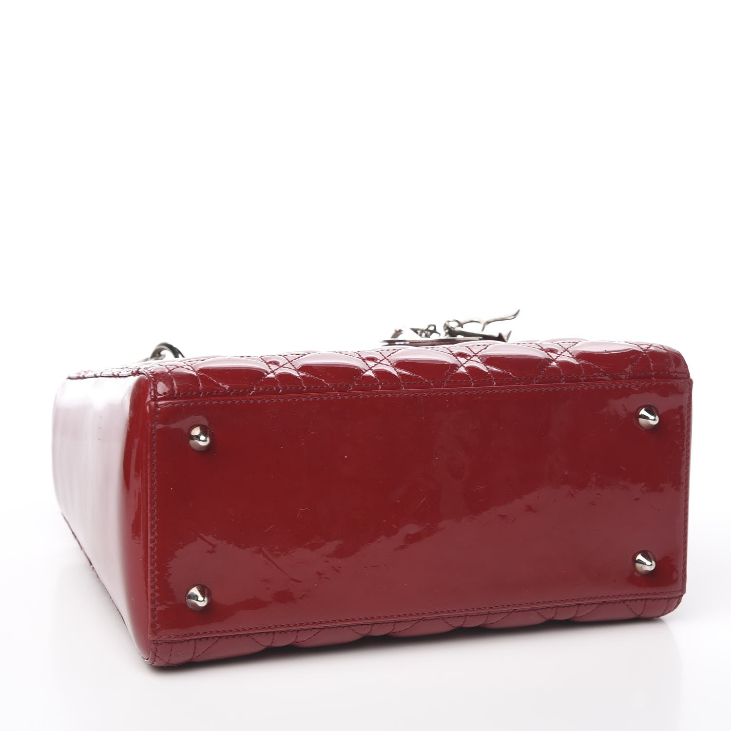 Christian Dior Patent Cannage Medium Lady Dior Red 3 of 12