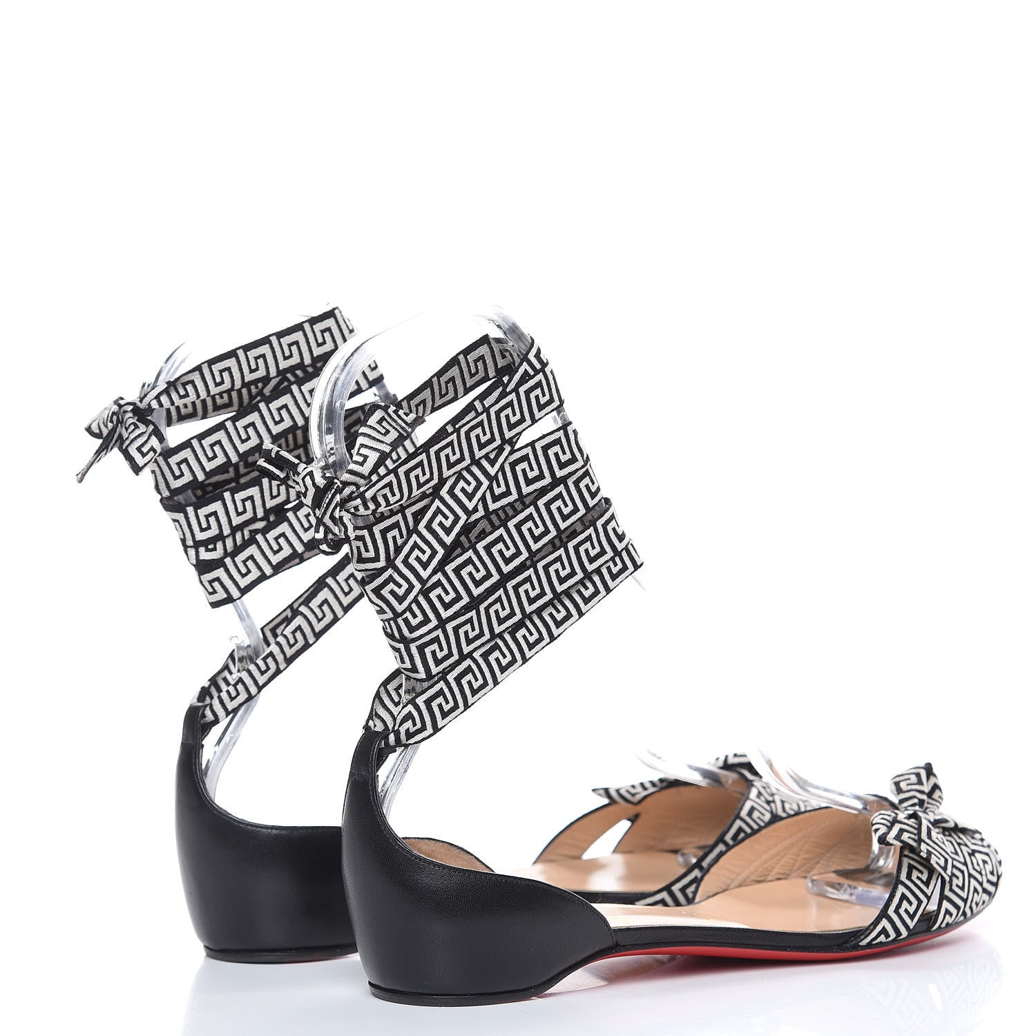 Christian Louboutin Grosgrain Shiny Nappa Christeriva Flats 38 Version Black 4 of 9