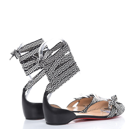 Christian Louboutin Grosgrain Shiny Nappa Christeriva Flats 38 Version Black 4 of 9
