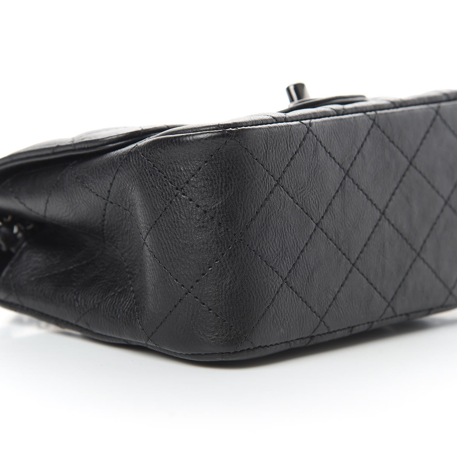 Chanel Crumpled Calfskin Quilted Mini Square Flap So Black 9 of 11