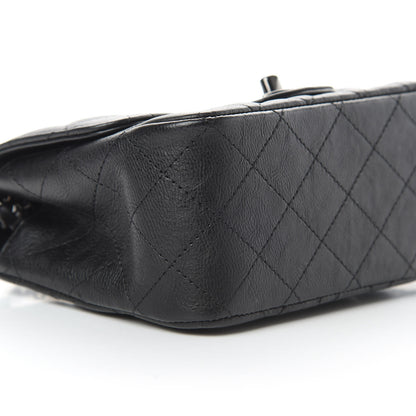 Chanel Crumpled Calfskin Quilted Mini Square Flap So Black 9 of 11
