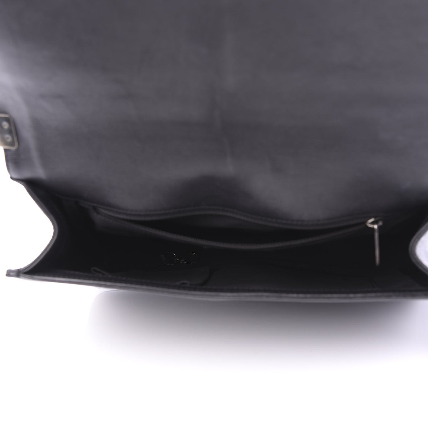 Calfskin Quilted Large Boy Flap Black