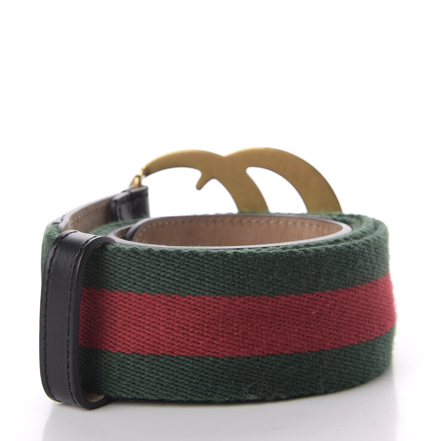 Nylon Calfskin Double G Web 40mm Belt 85 34 Green Red Black