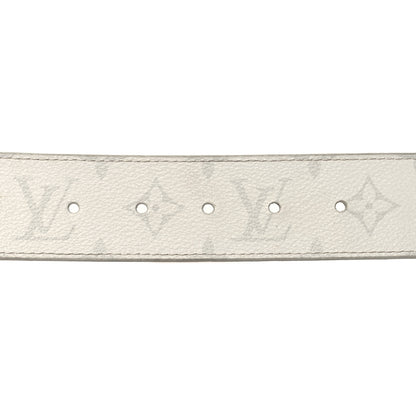 Louis Vuitton Taiga Monogram 40mm LV Initiales Belt 95 38 White 3 of 5