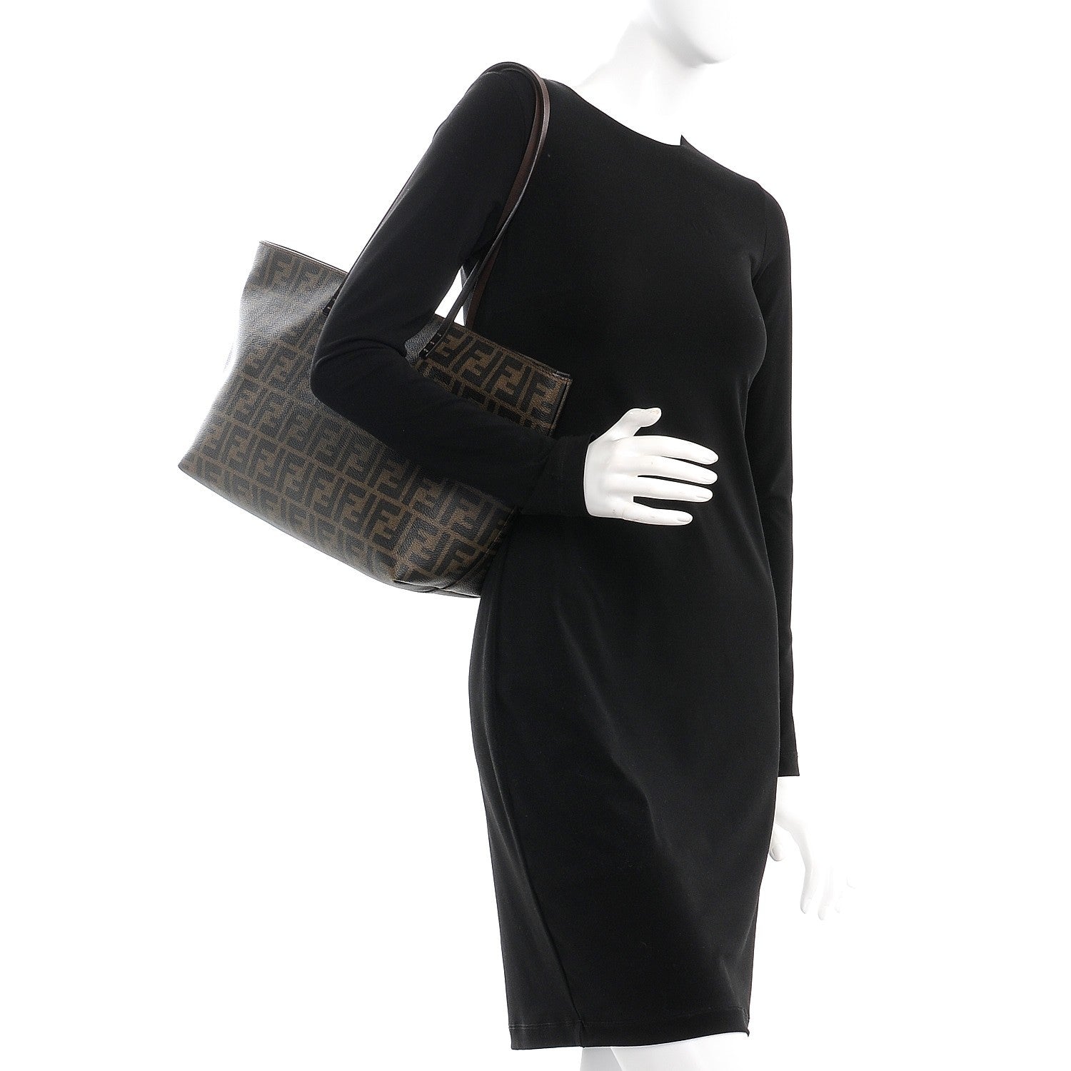 Fendi Zucca Spalmati Small Roll Tote Tobacco Moro 2 of 12