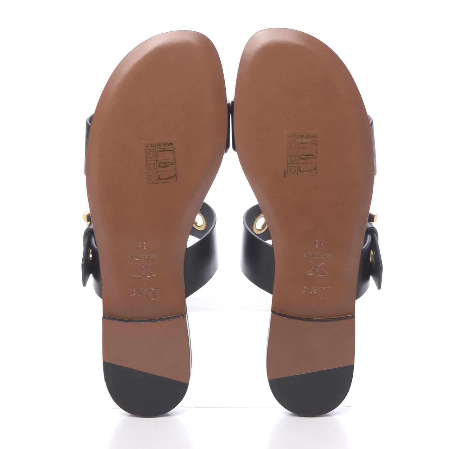 Calfskin D-Dior Slide Sandals 36 Black