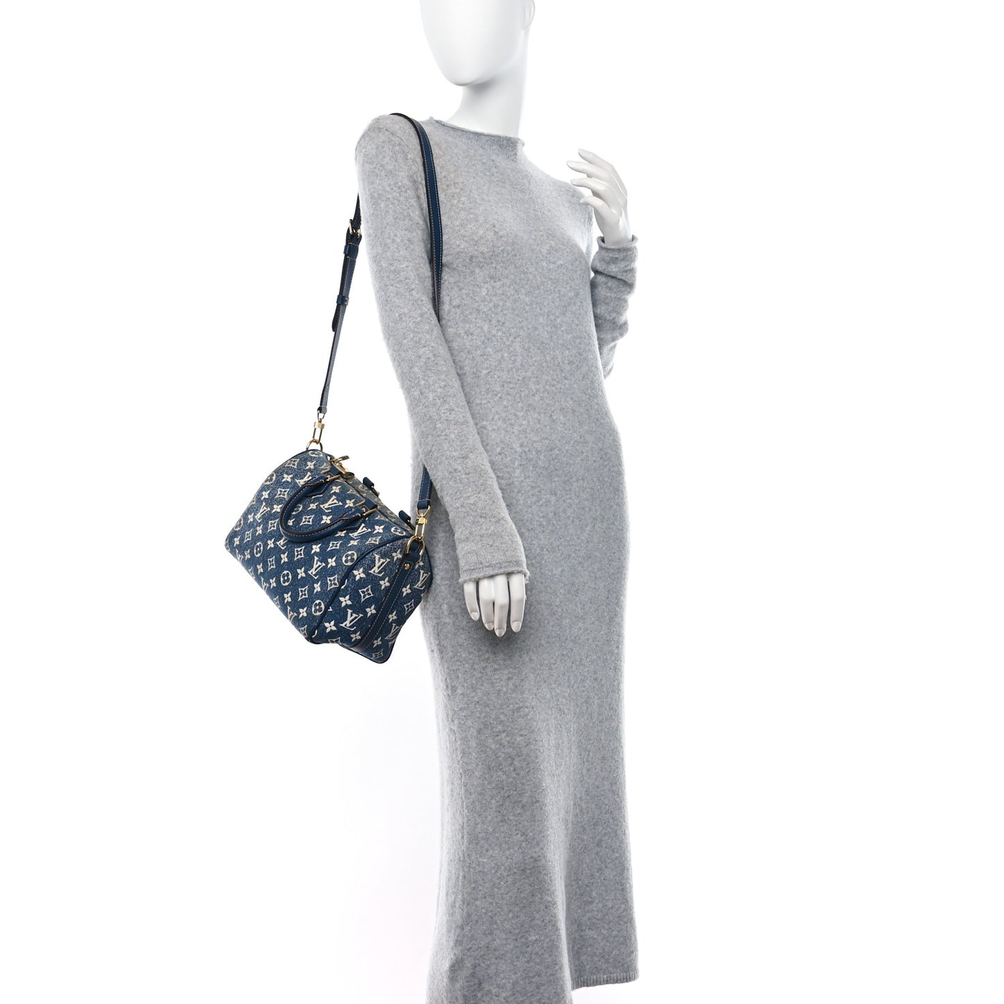 Monogram Jacquard Denim Speedy Bandouliere 25 Bleu