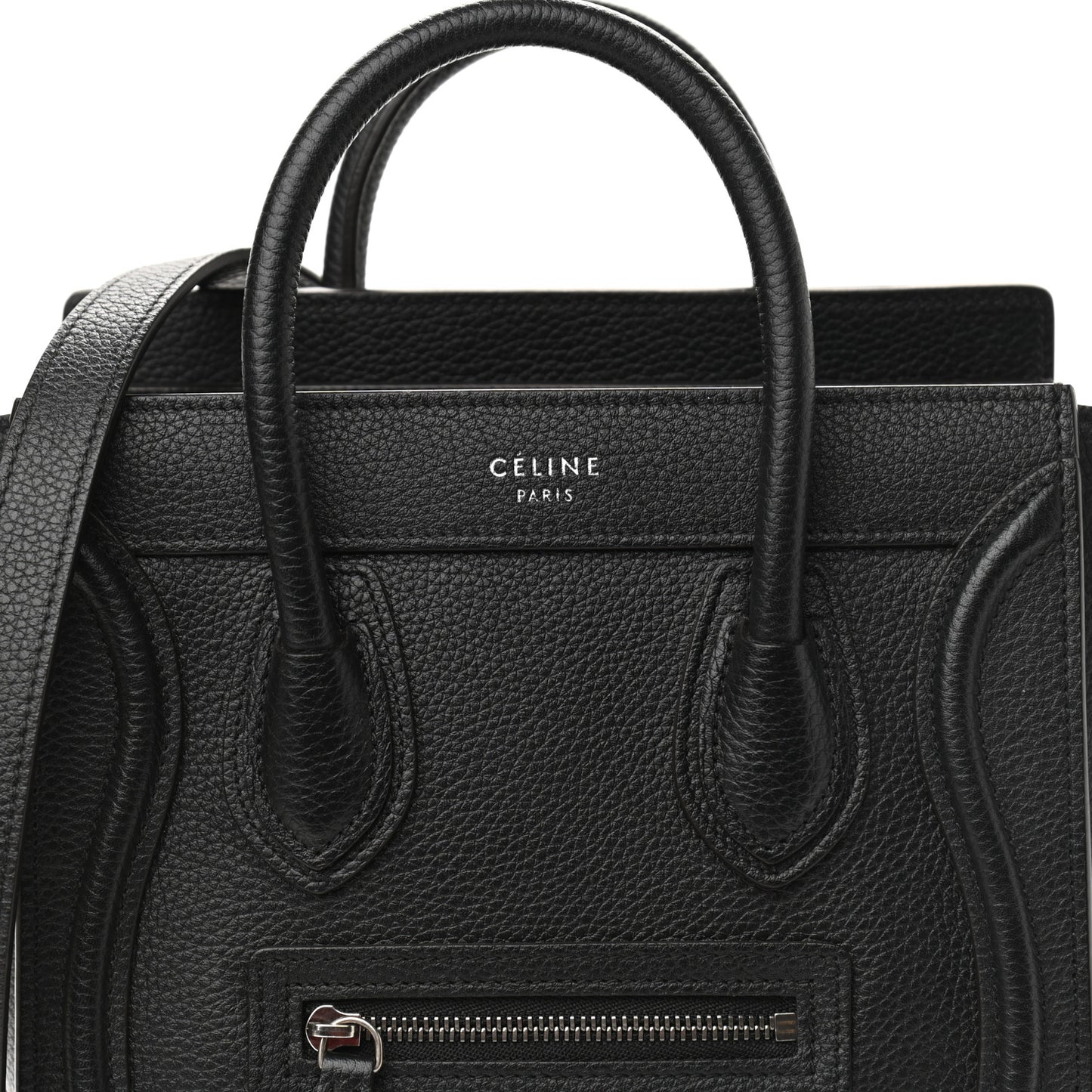 Drummed Calfskin Nano Luggage Black