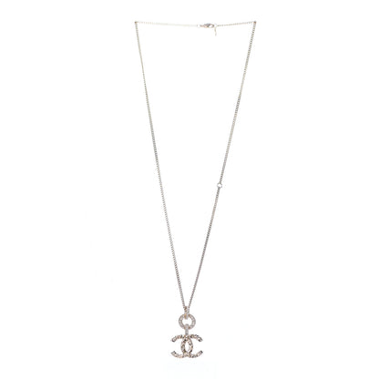 Chanel Crystal CC Logo Pendant Necklace Gold 2 of 4