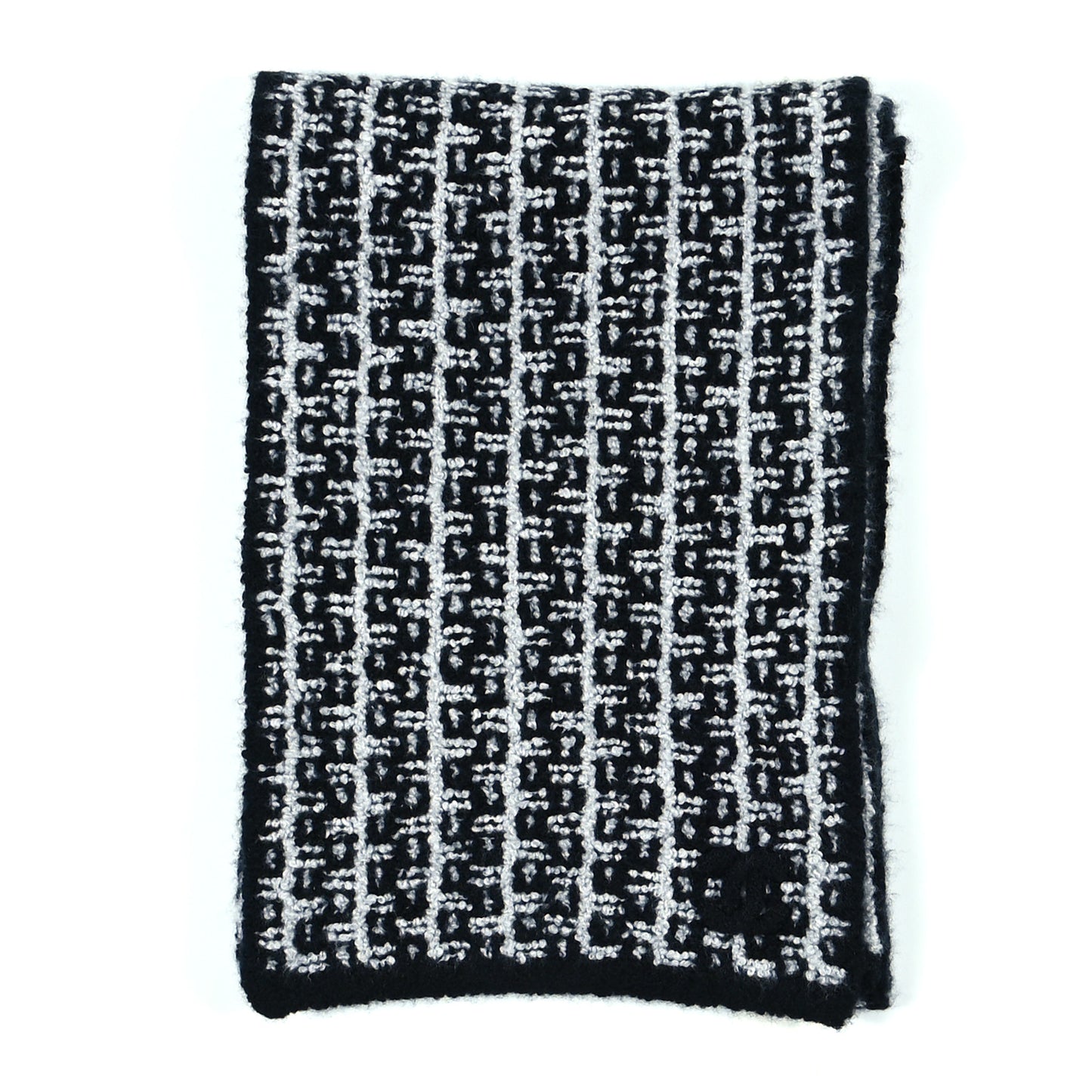 Cashmere Silk CC Scarf Black Grey