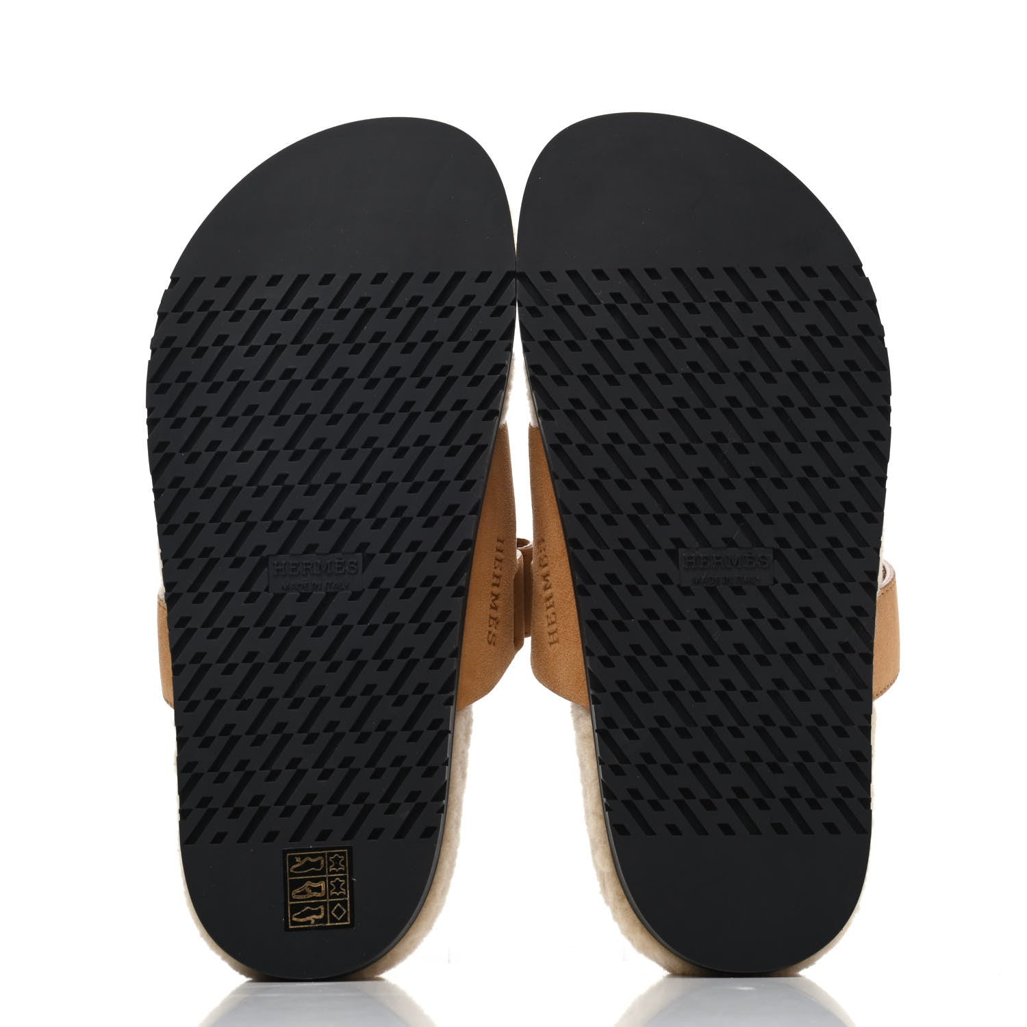Hermes Suede Goatskin Woolskin Womens Chypre Sandals 38 Golden Beige 4 of 4