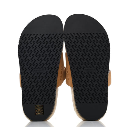 Hermes Suede Goatskin Woolskin Womens Chypre Sandals 38 Golden Beige 4 of 4