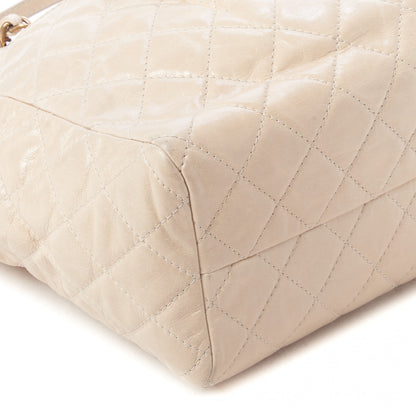 Chanel Glazed Calfskin Quilted Large Front Pocket Tote Beige 5 of 8