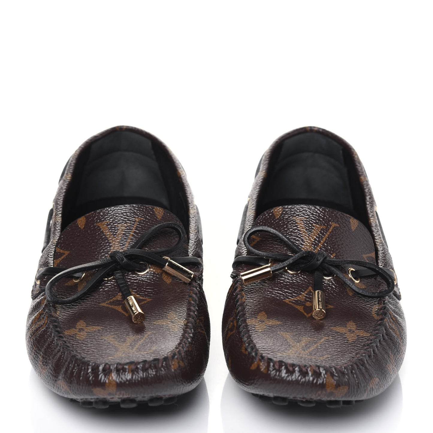 Monogram Arizona Car Shoe Moccasin Loafers 38 Macassar