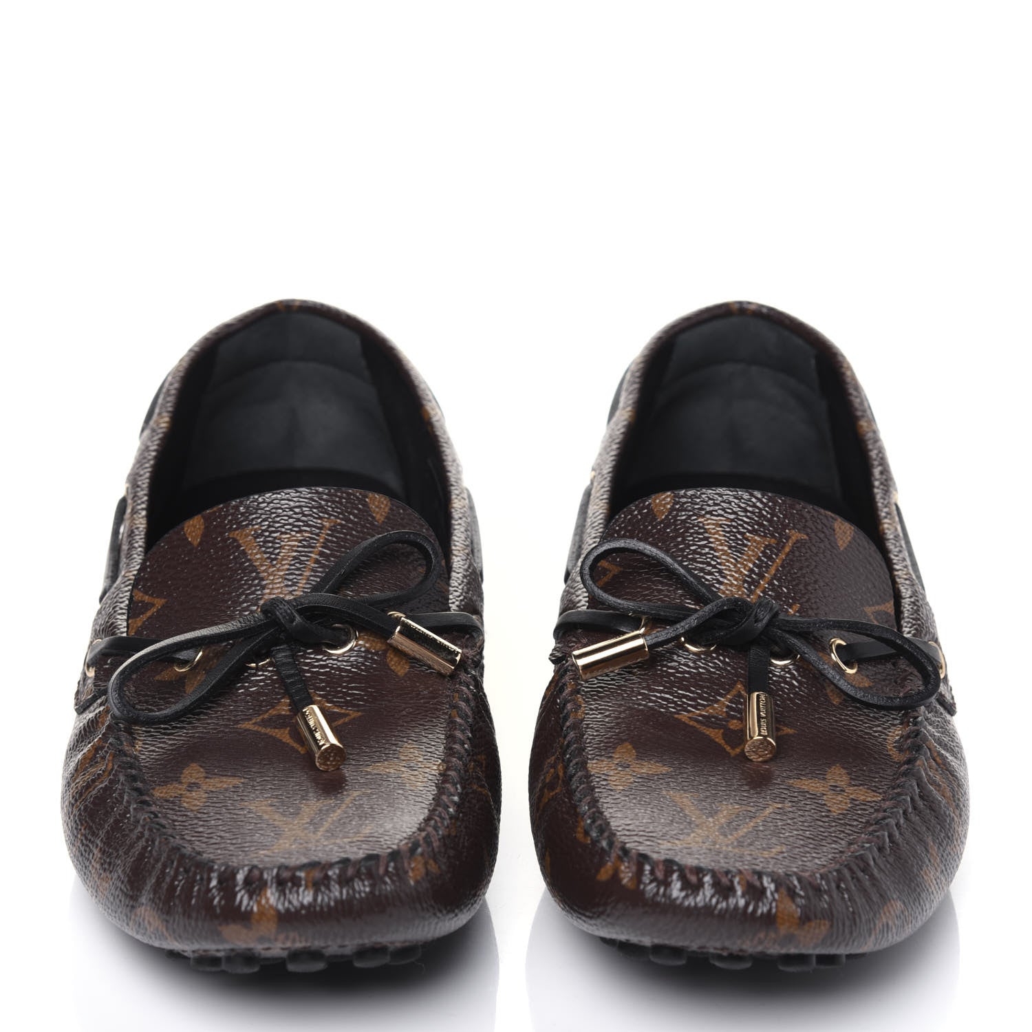 Louis Vuitton Monogram Arizona Car Shoe Moccasin Loafers 38 Macassar 2 of 11