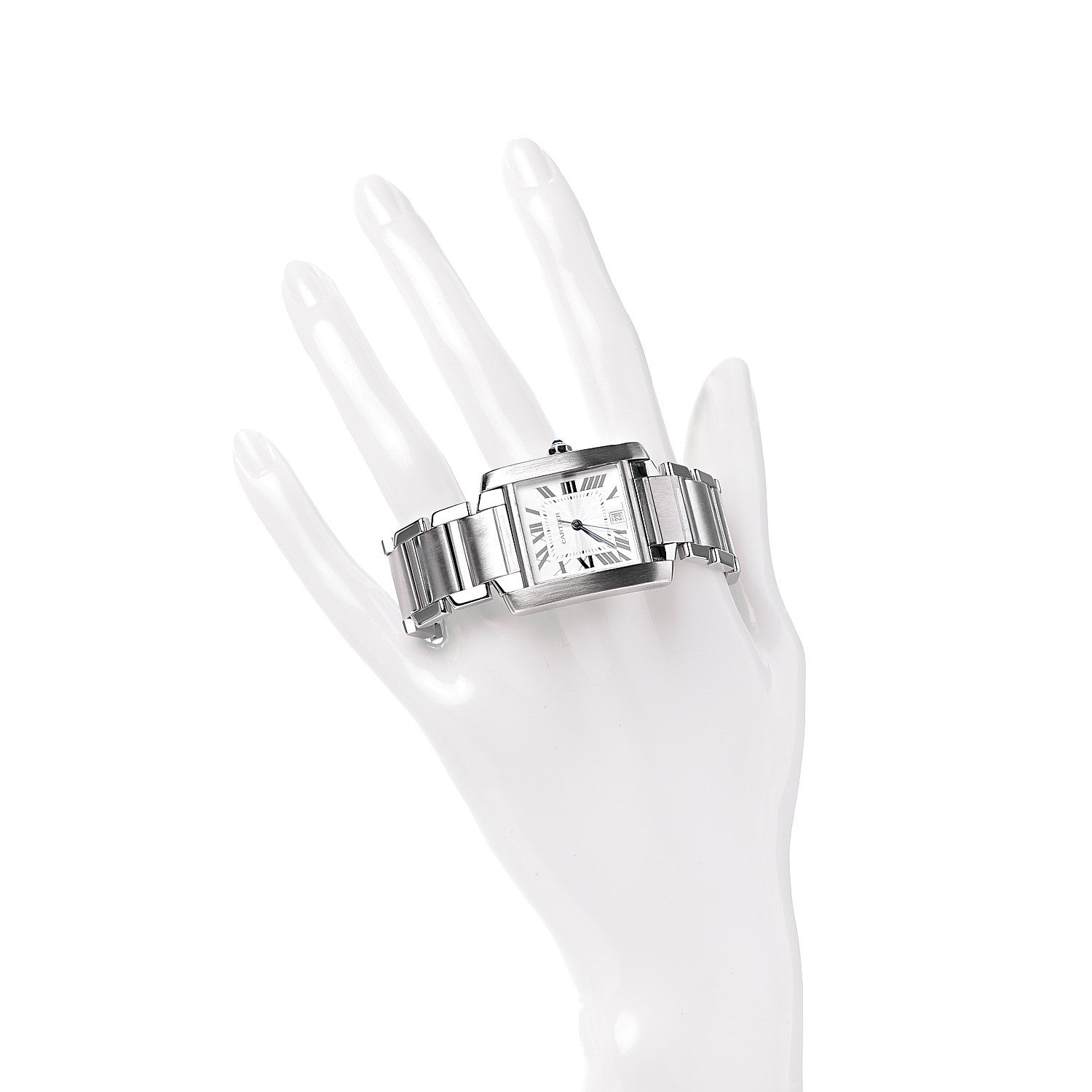 Cartier Stainless Steel 28mm Tank Francaise Automatic Watch 2 of 8