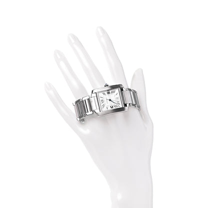 Cartier Stainless Steel 28mm Tank Francaise Automatic Watch 2 of 8