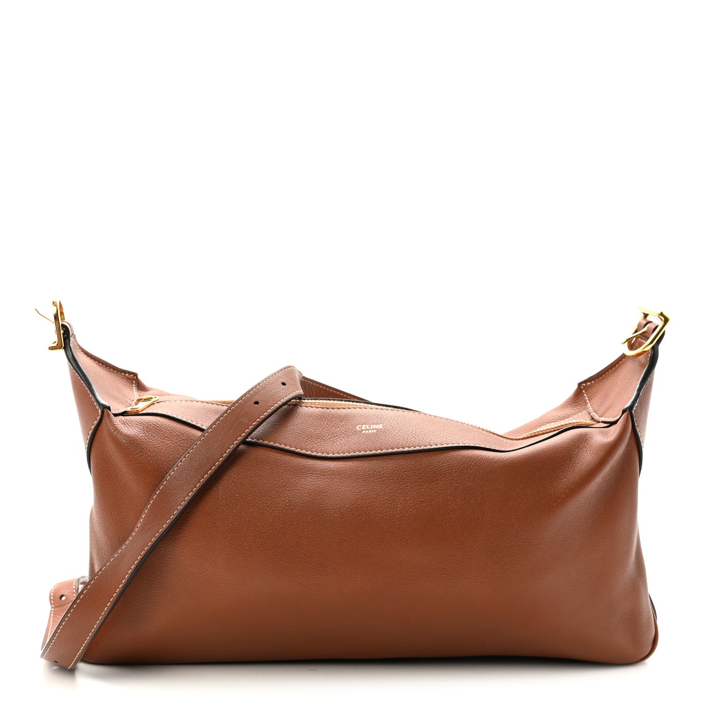 Supple Calfskin Medium Romy Shoulder Bag Tan