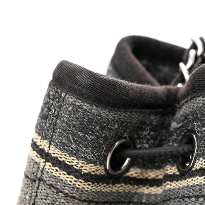 Chanel Striped Canvas Deauville Drawstring Bag Grey Black 11 of 12
