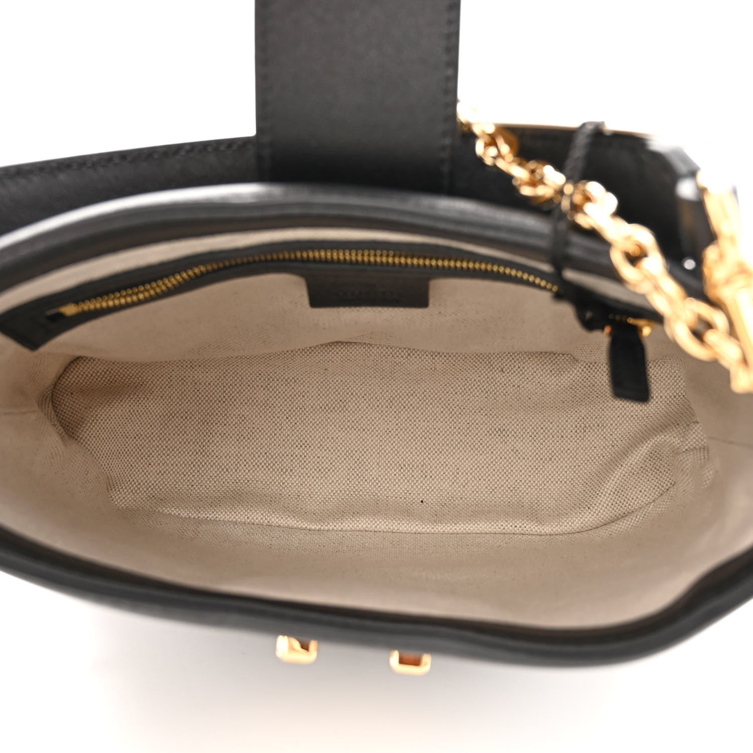 Gucci Wonka Grain Calfskin GG Monogram Debossed Small Padlock Shoulder Bag Black 5 of 10