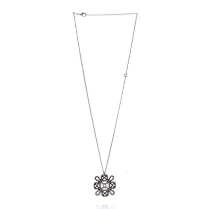 Chanel Crystal Strass Cross CC Necklace Silver 3 of 6