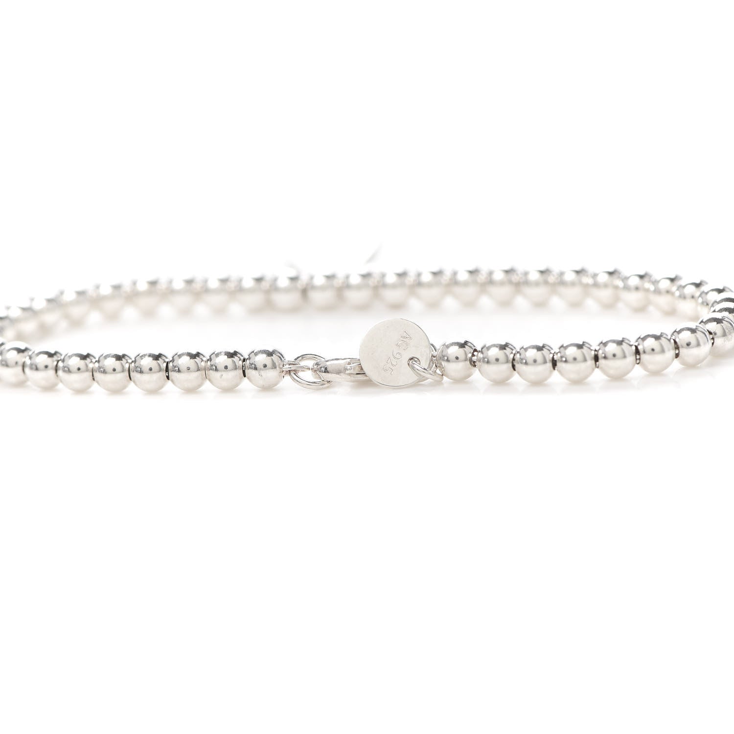 Tiffany Sterling Silver 4mm Bow Bead Bracelet 6 of 7
