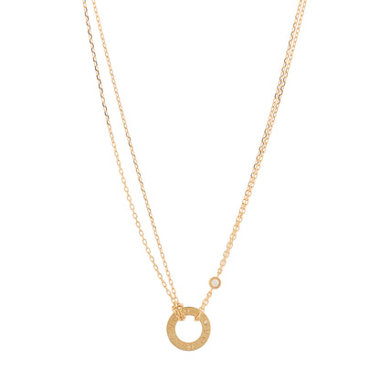 Cartier 18K Pink Gold 2 Diamond LOVE Necklace 1 of 6