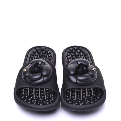 Chanel Thermoplastic PVC Camellia Mule Sandals 40 Black 10 of 24