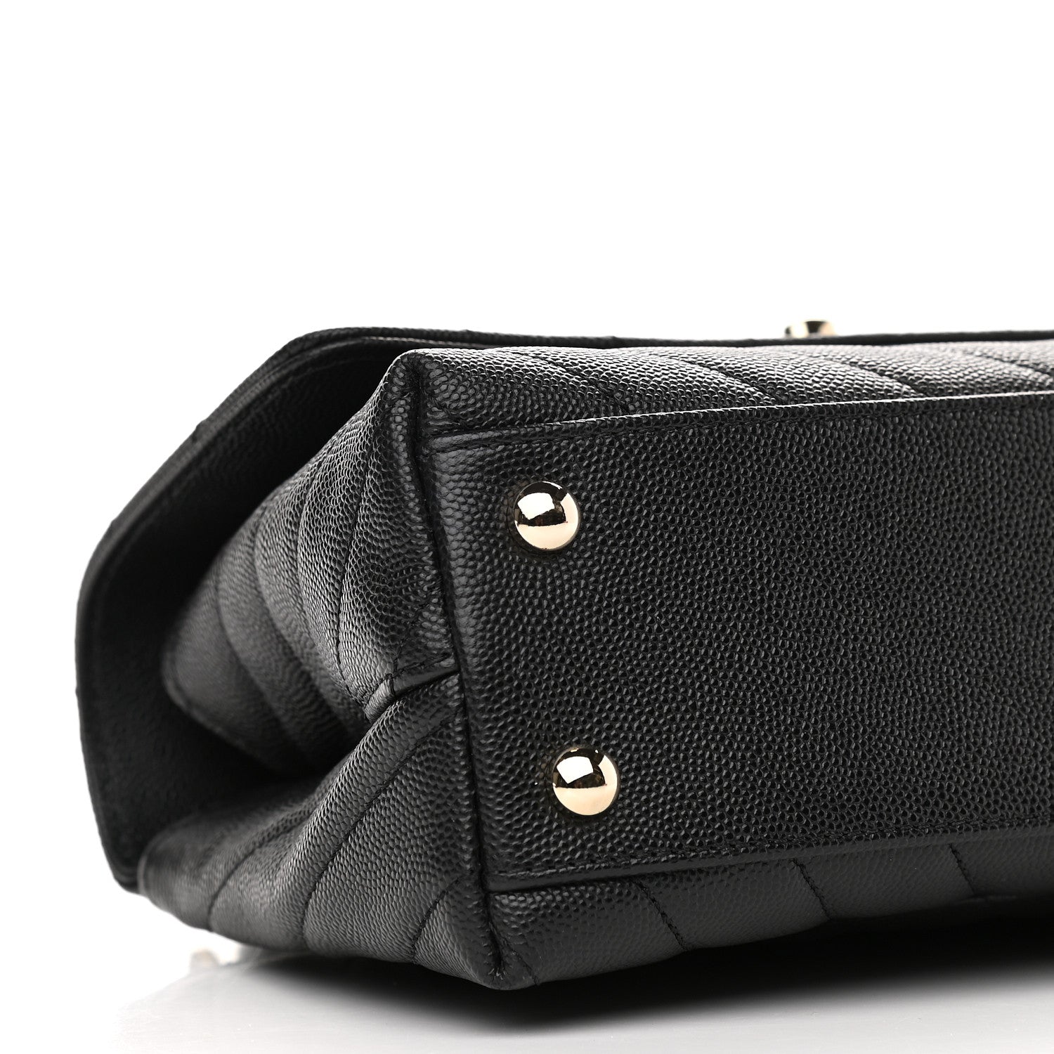 Chanel Caviar Chevron Quilted Mini Coco Handle Flap Black 8 of 9