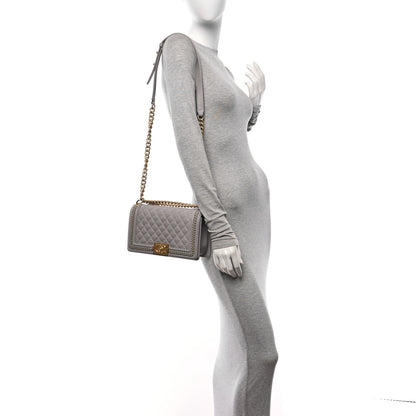 Chanel Caviar Quilted Chain Around Medium Boy Flap Grey 2 of 12